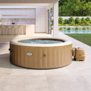 PureSpa™ Sahara Tan Round Bubble Inflatable Spa Set - 6-Person