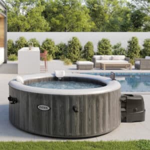 PureSpa™ Greywood Deluxe Round Bubble Spa Set - 4-Person